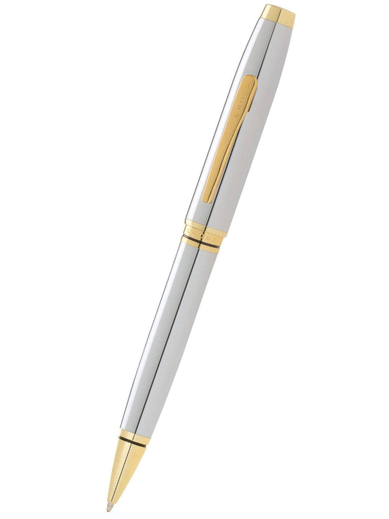 Silver and gold pen on a white background