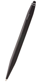 Black pen with stylus tip on a white background