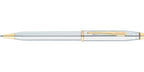 Pen with silver and gold accents on a white background