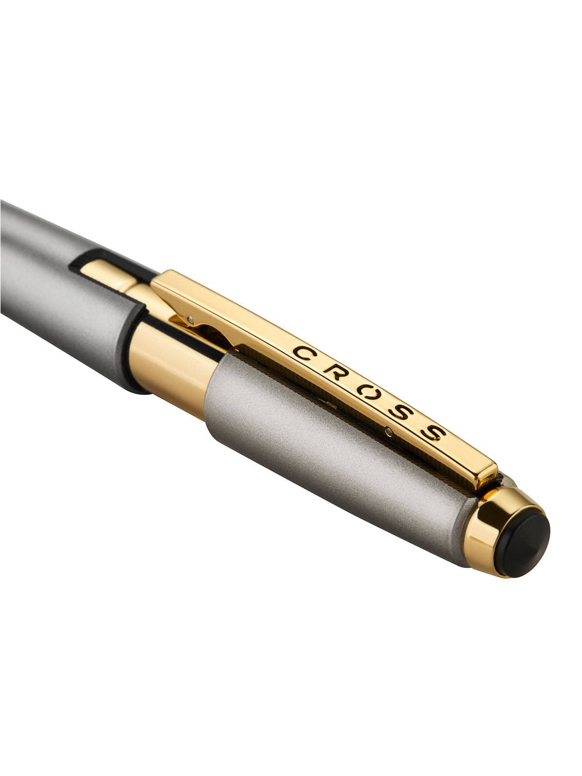 Pen with gold and black accents on a white background