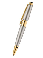 Metallic pen with gold accents on a white background
