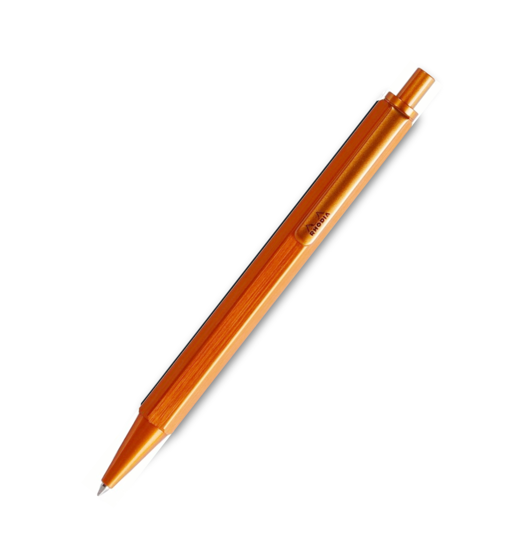Orange pen on a white background