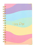 Colorful notebook with 'Happy Days' text on a white background